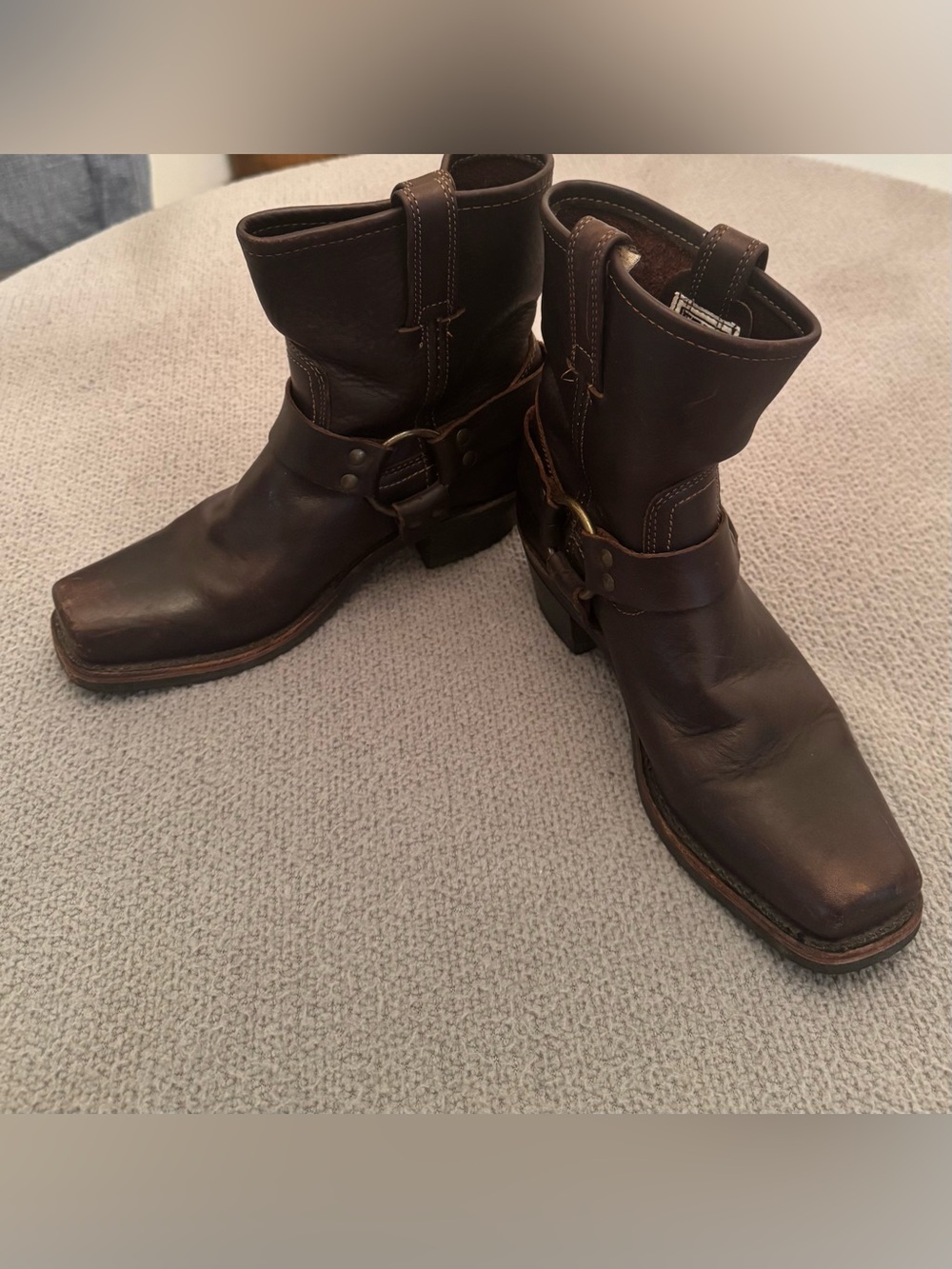 Women’s Frye Brown Leather Harness Boots - Picture 7 of 9